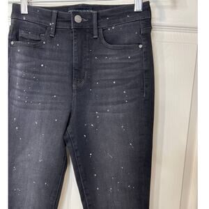 Sanctuary Social Standard Denim Sparkle Splatter Black High Rise Skinny Leg Jean